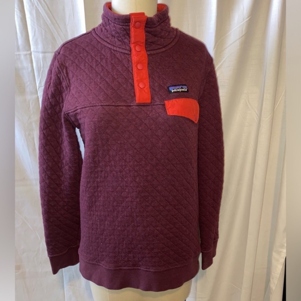 Patagonia t-Snap organic Cotton Quilted Pullover Sz XS Women’s - Picture 1 of 11